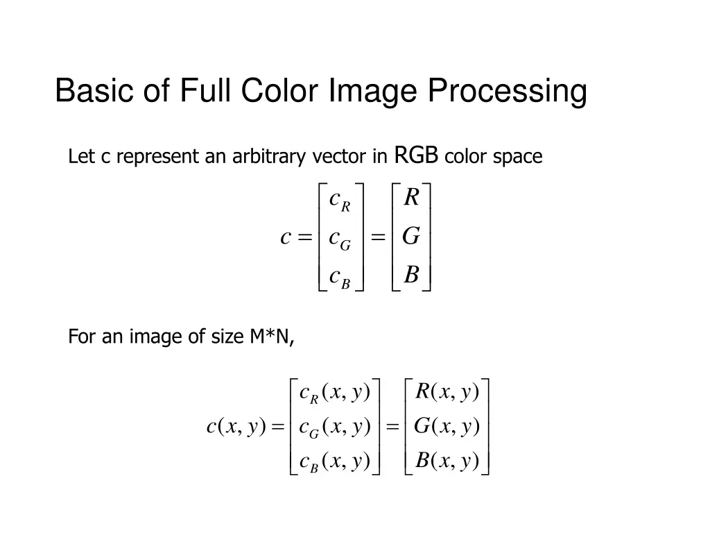 basic of full color image processing