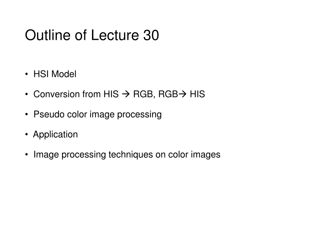 outline of lecture 30
