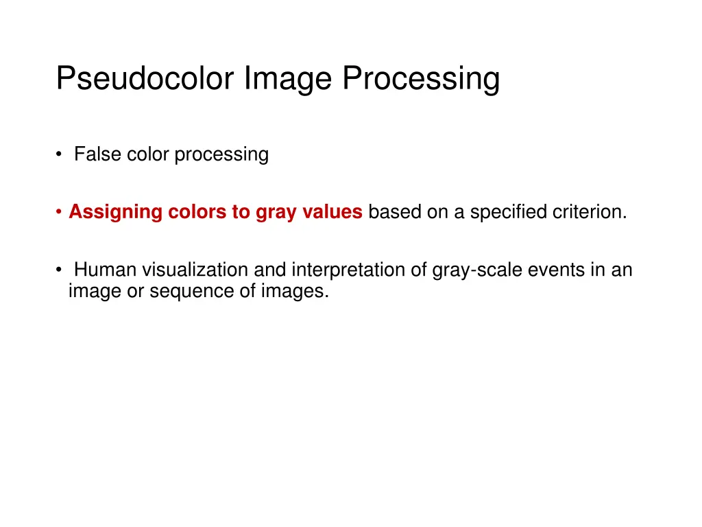 pseudocolor image processing