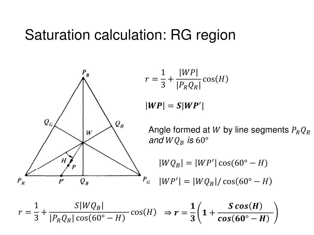 saturation calculation rg region 2