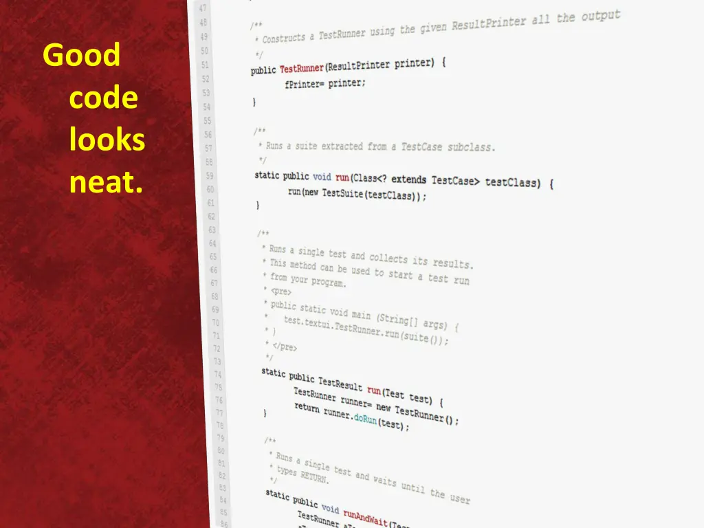 good code looks neat