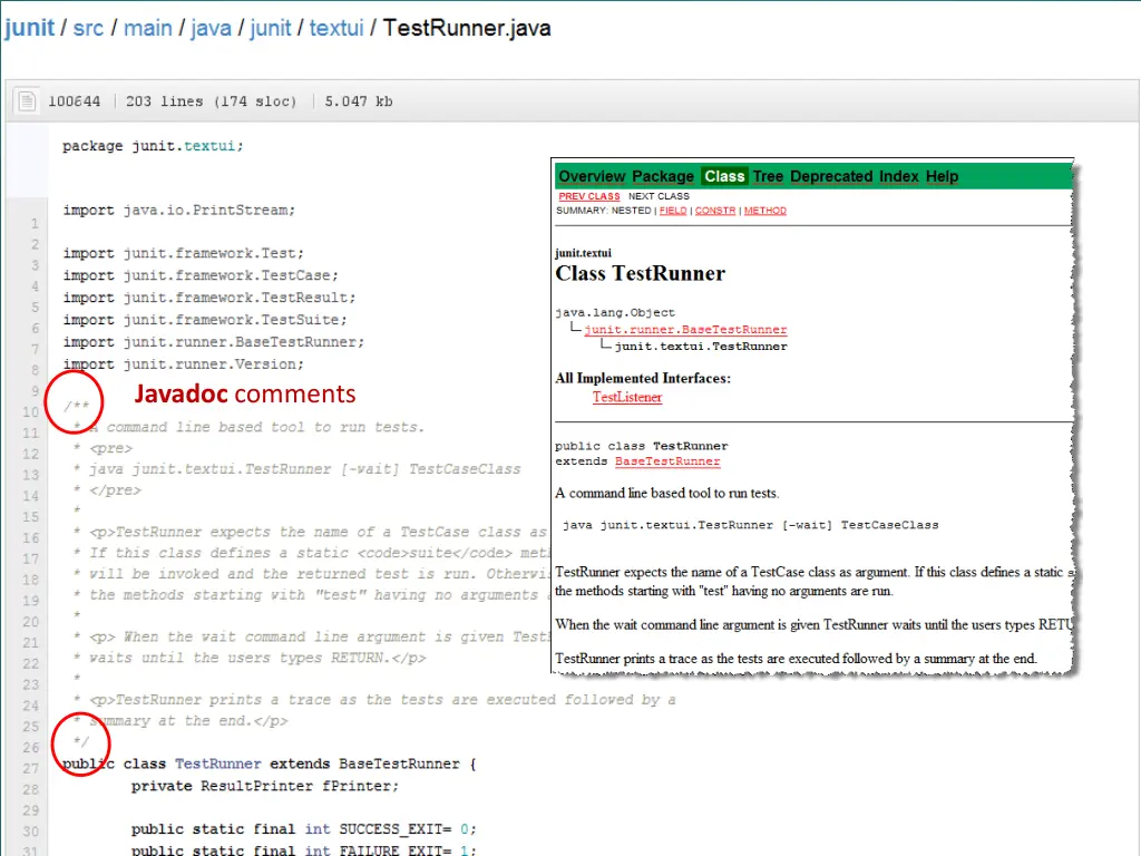 javadoc comments