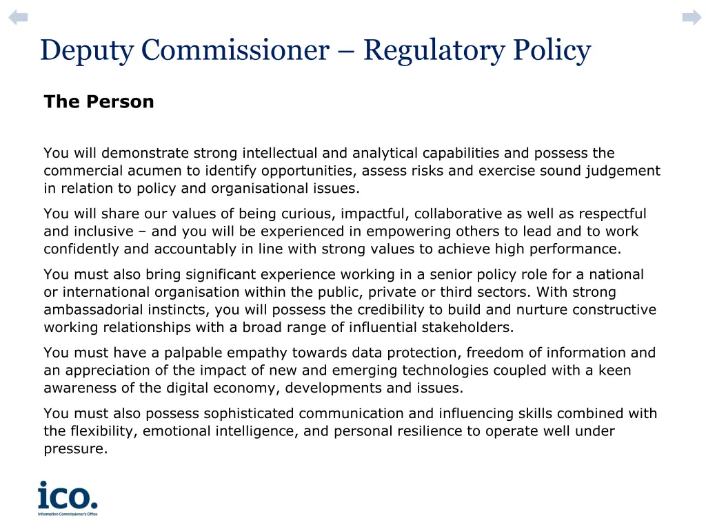 deputy commissioner regulatory policy 2
