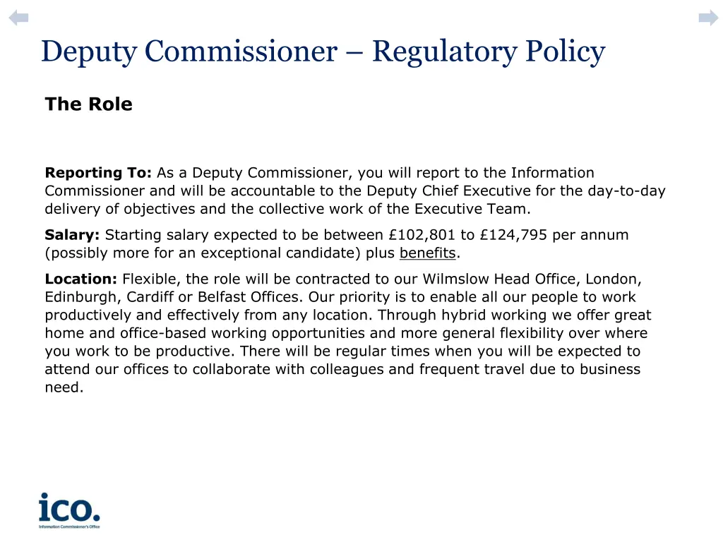deputy commissioner regulatory policy
