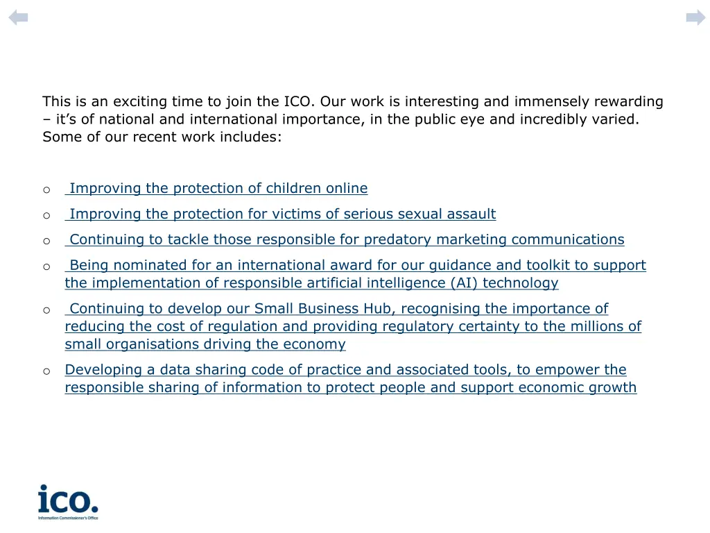 this is an exciting time to join the ico our work