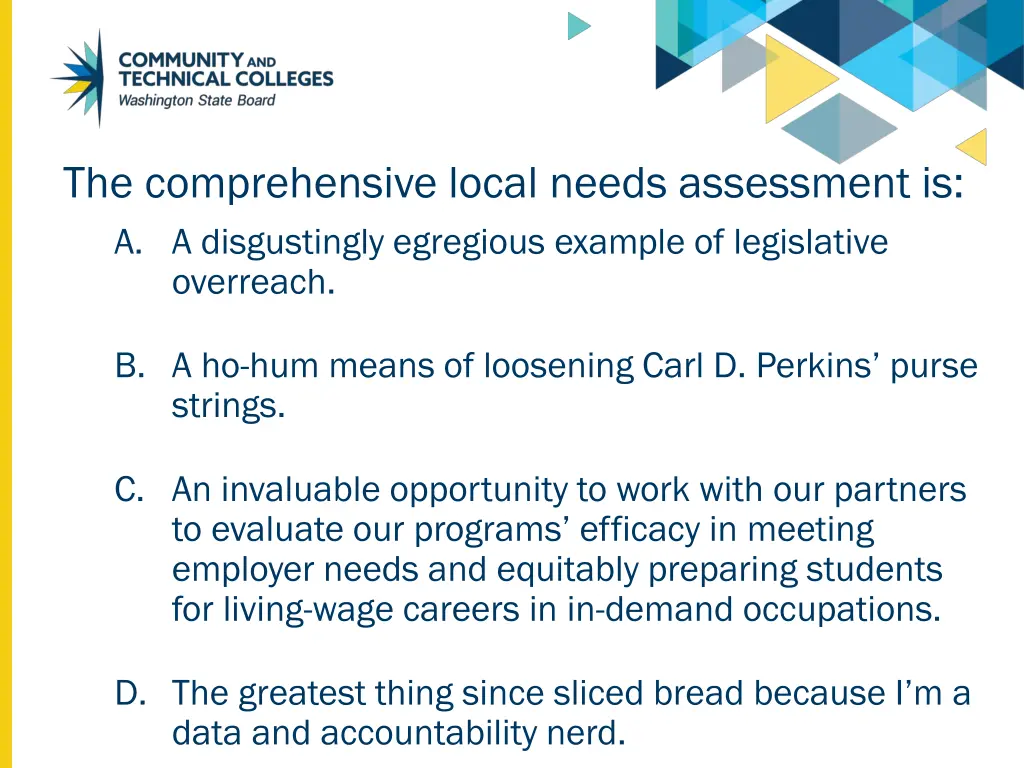 the comprehensive local needs assessment