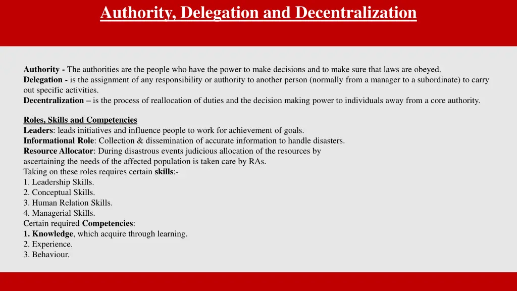 authority delegation and decentralization