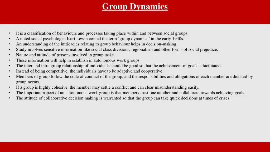 group dynamics