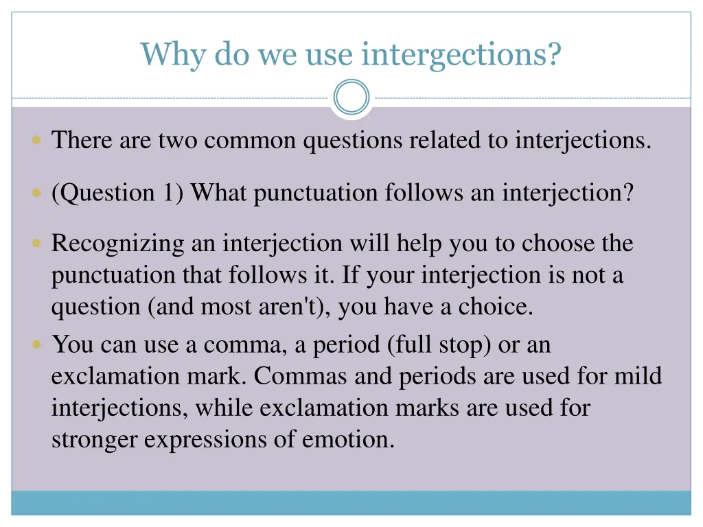 why do we use intergections