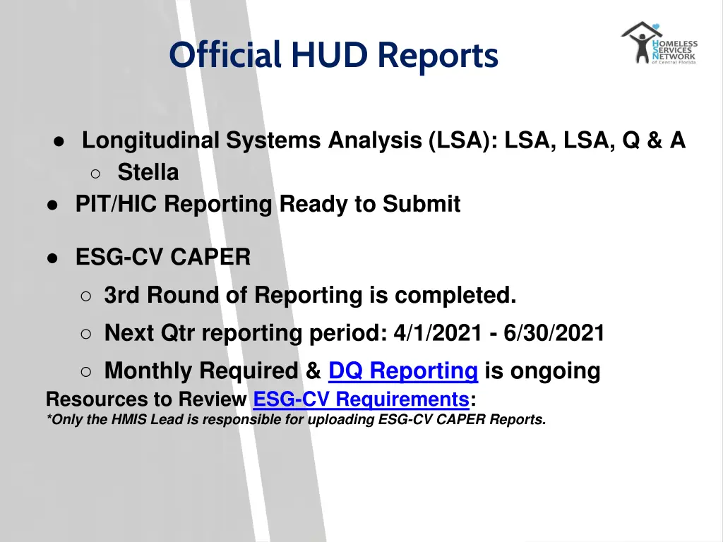 official hud reports