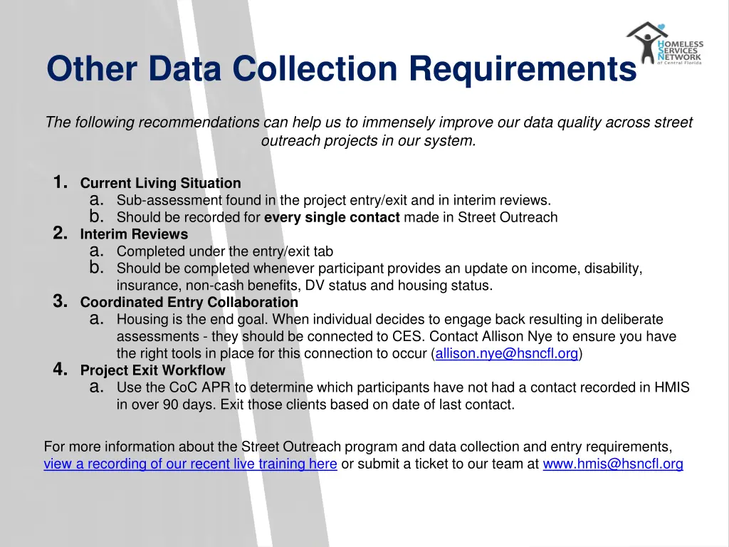 other data collection requirements