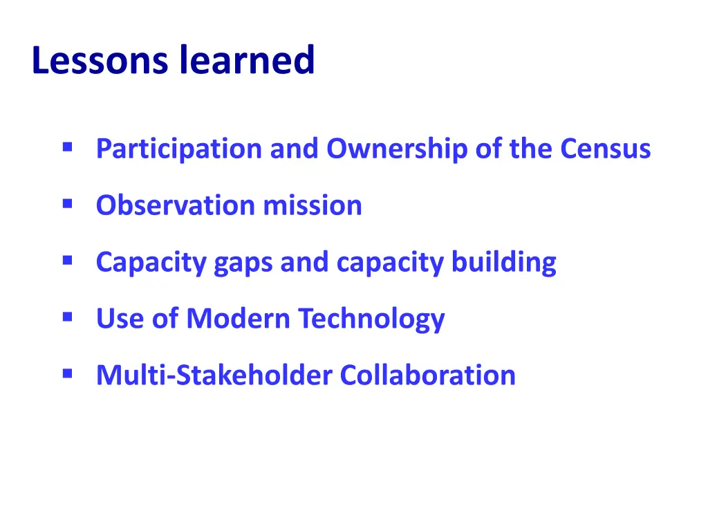 lessons learned
