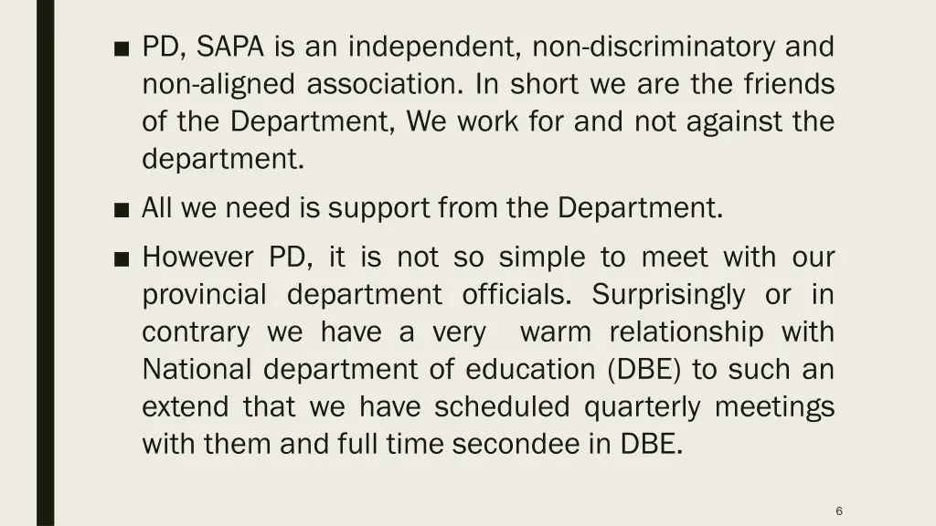 pd sapa is an independent non discriminatory