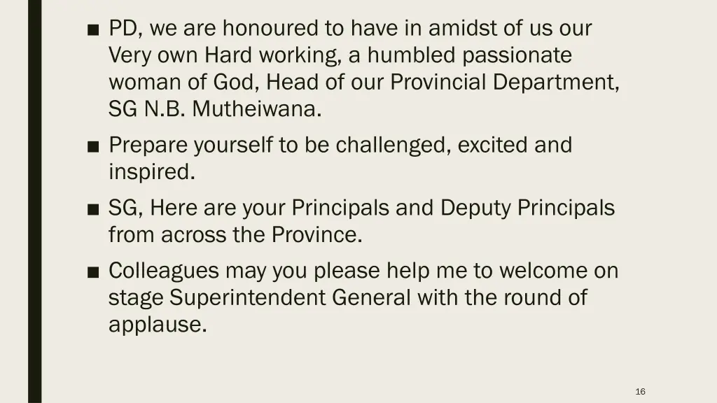 pd we are honoured to have in amidst
