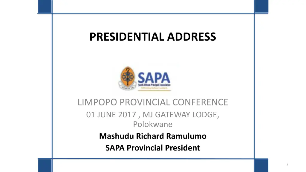 presidential address