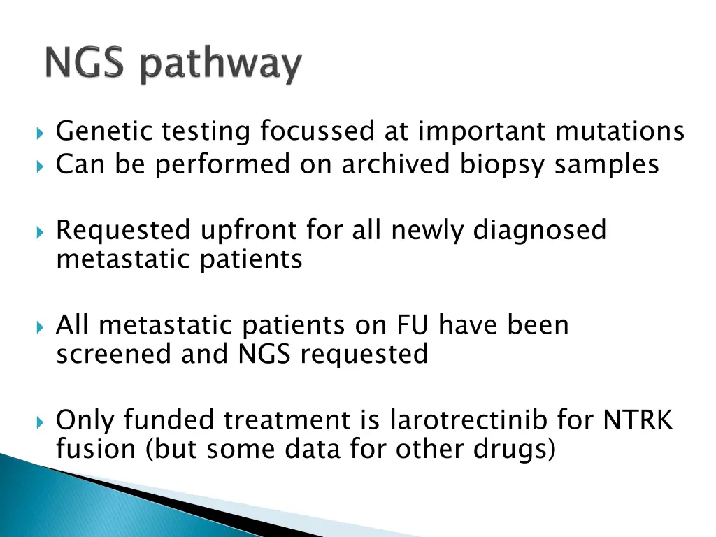genetic testing focussed at important mutations