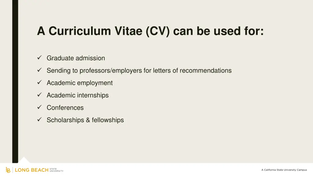 a curriculum vitae cv can be used for