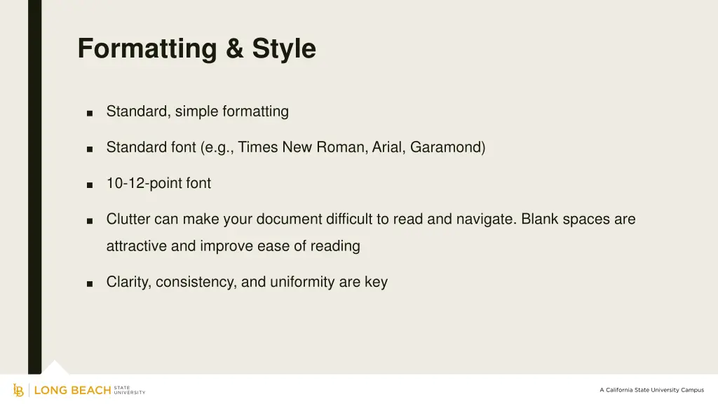 formatting style