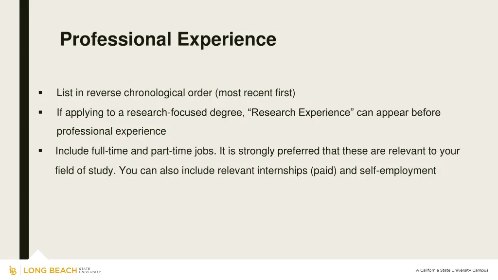 professional experience