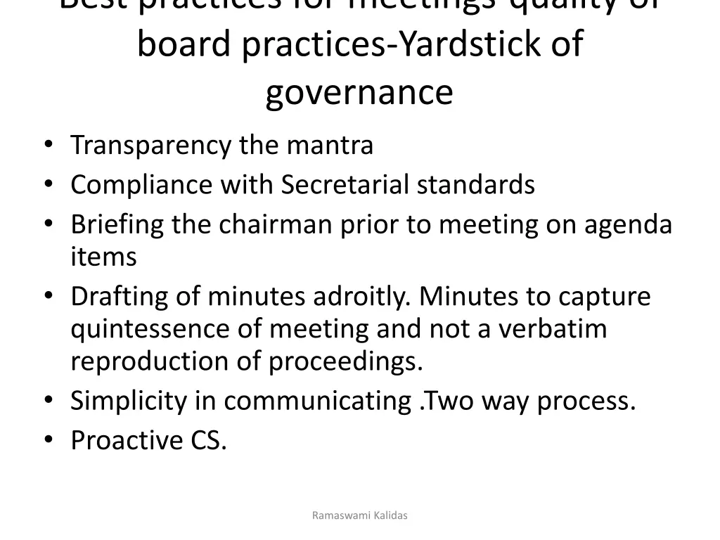 best practices for meetings quality of board