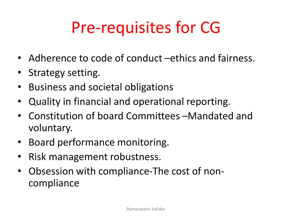 pre requisites for cg 1