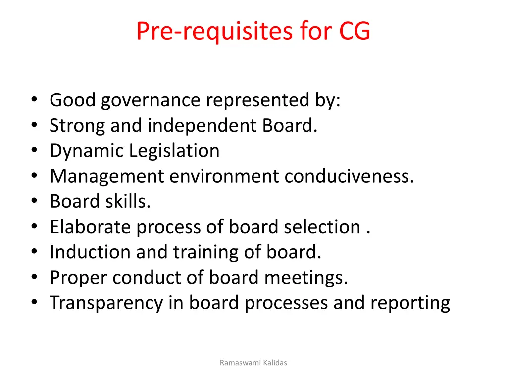 pre requisites for cg