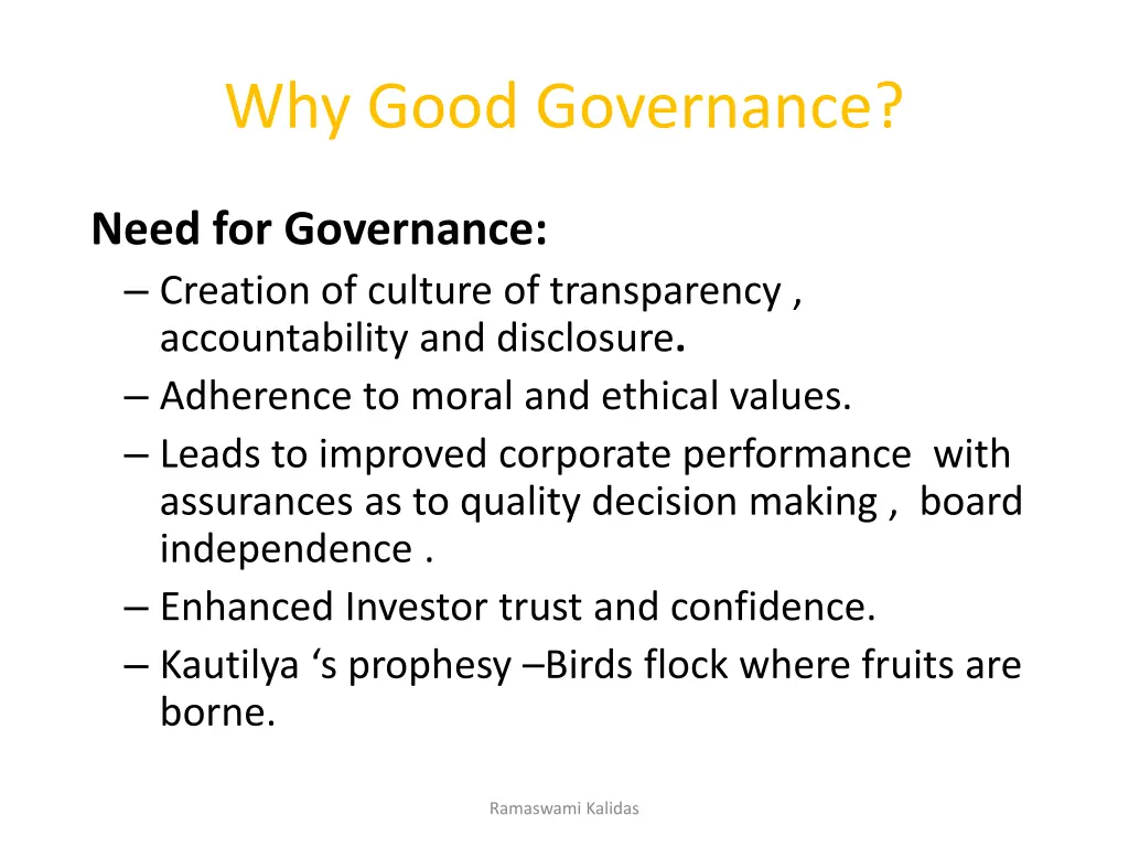 why good governance