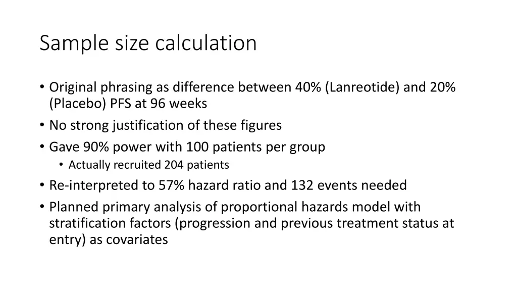 sample size calculation