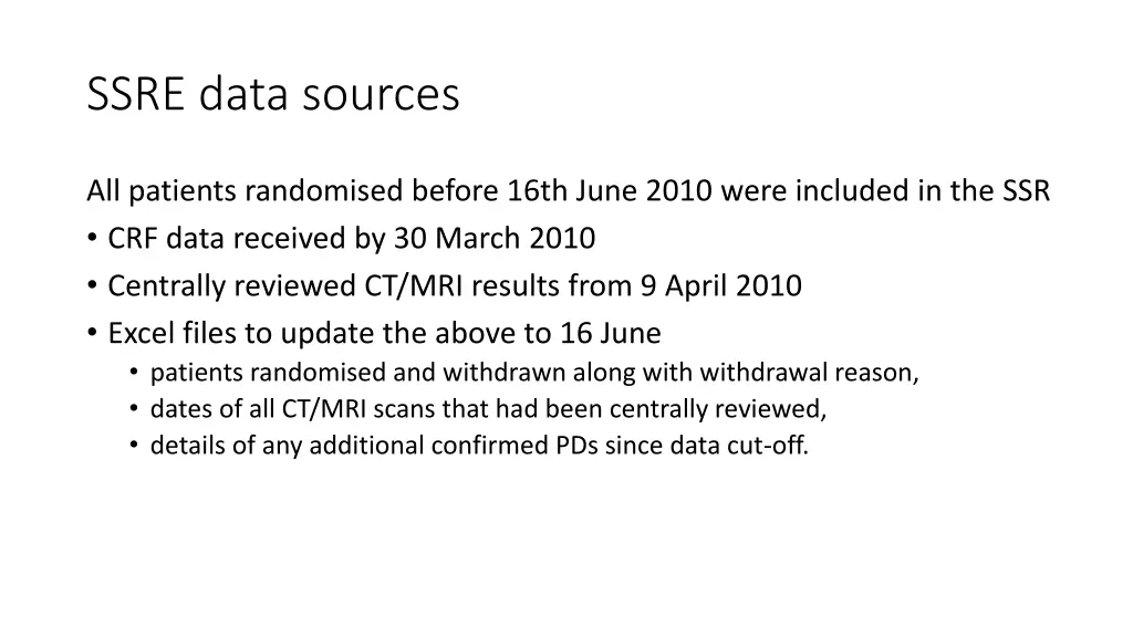 ssre data sources