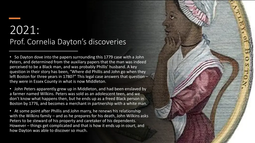 2021 prof cornelia dayton s discoveries 1