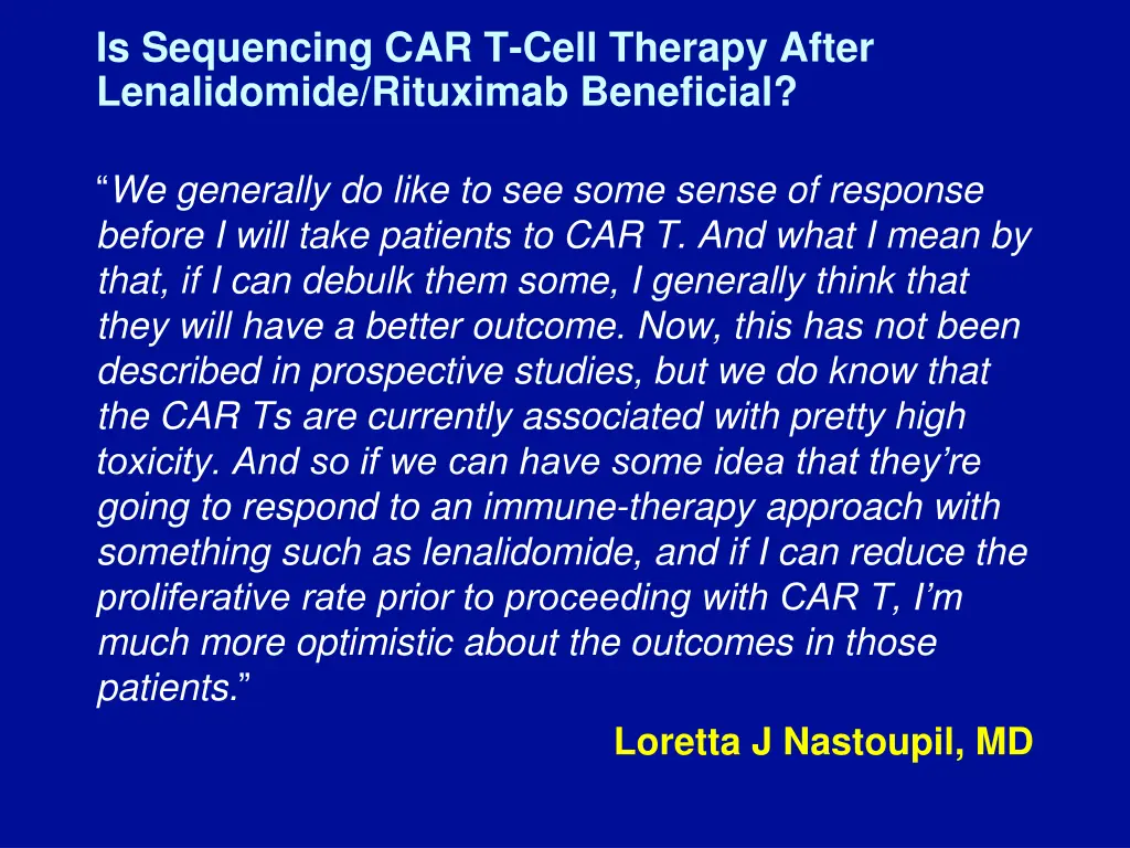 is sequencing car t cell therapy after