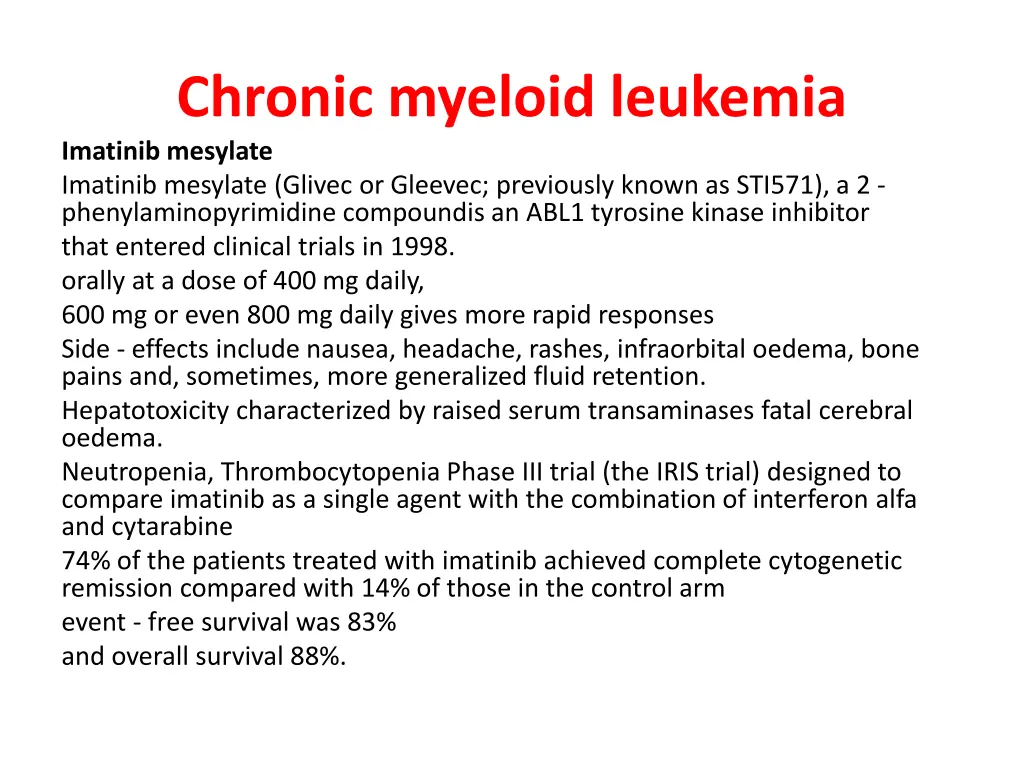 chronic myeloid leukemia imatinib mesylate