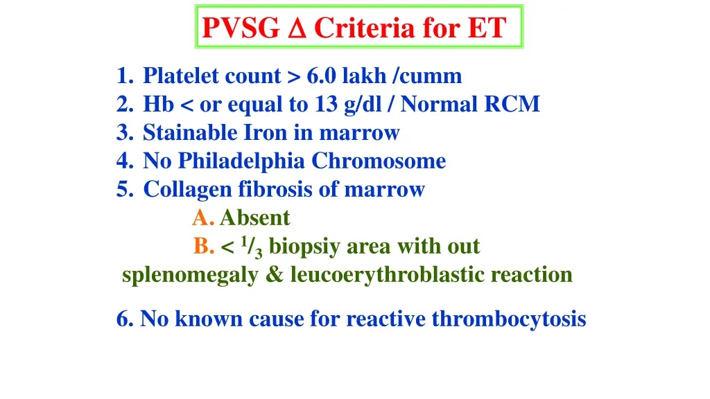 pvsg criteria for et
