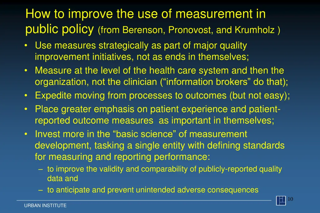 how to improve the use of measurement in public