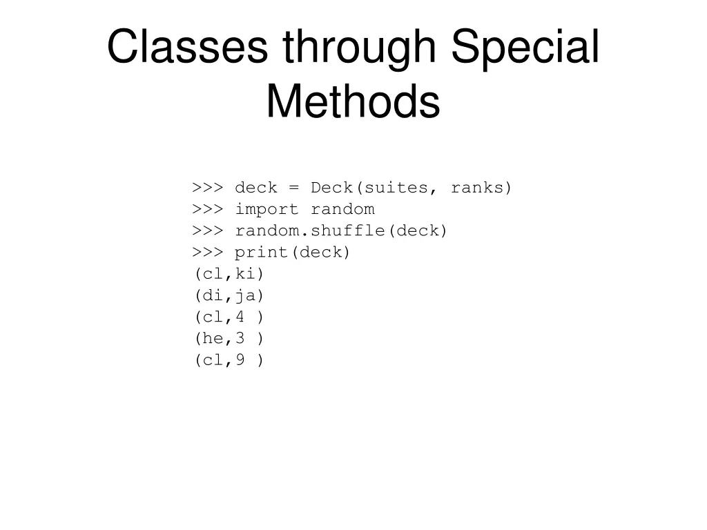 classes through special methods 2