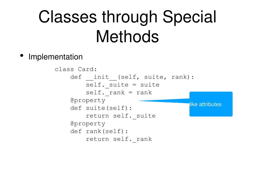 classes through special methods implementation 1