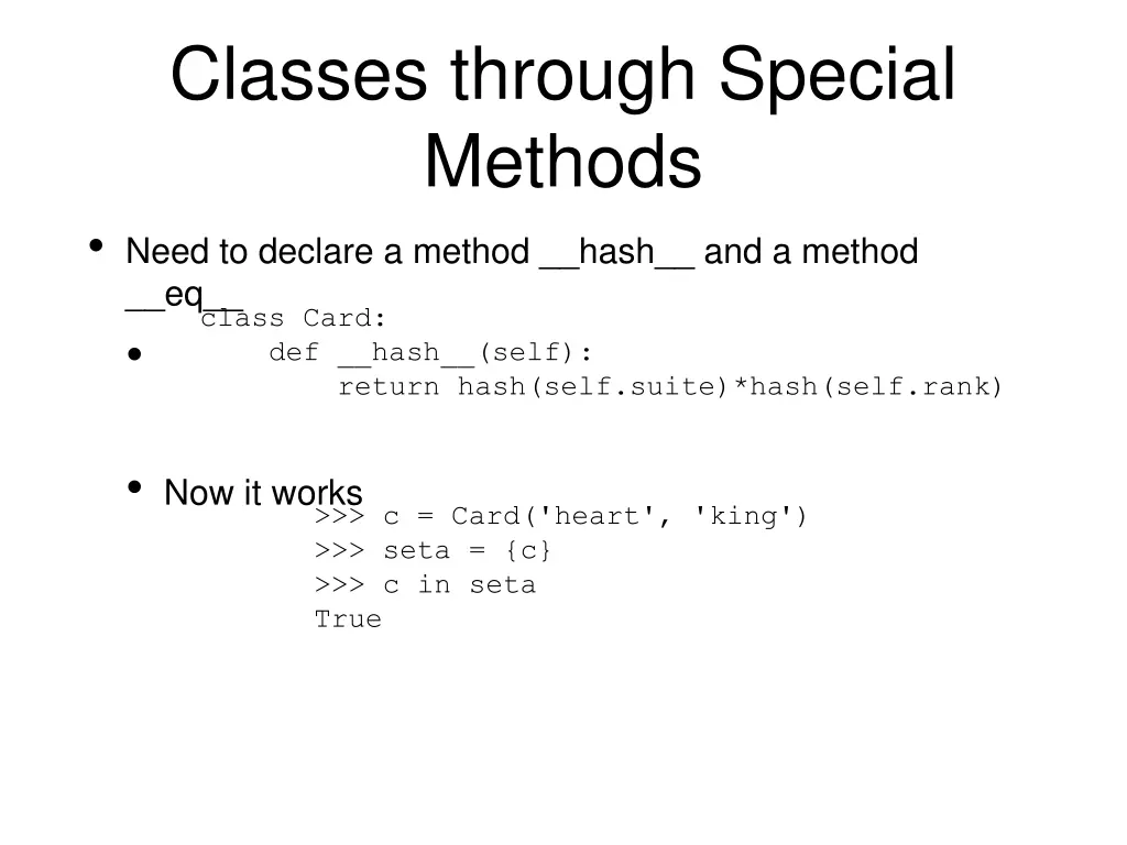 classes through special methods need to declare