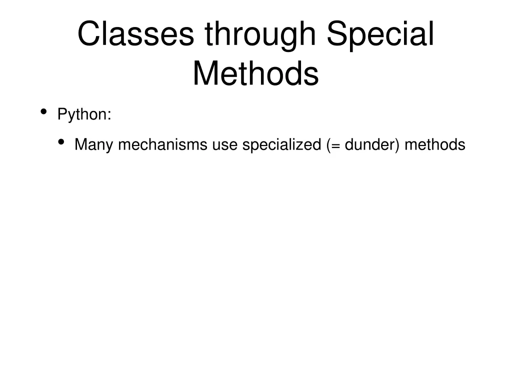 classes through special methods python many