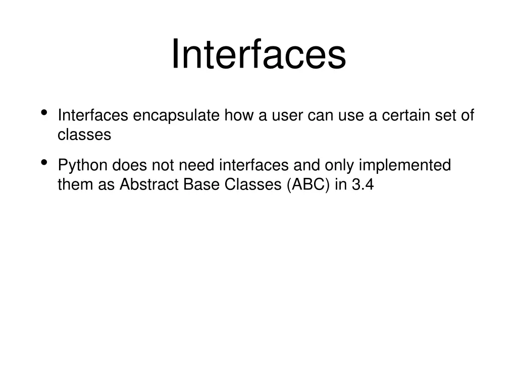 interfaces