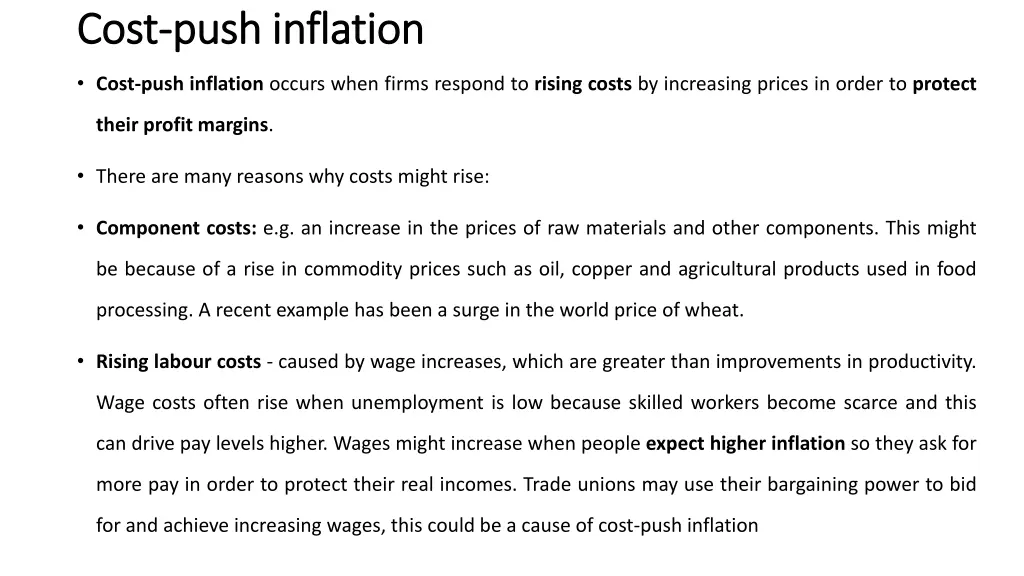 cost cost push inflation push inflation