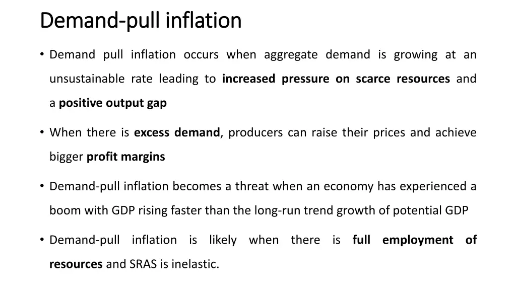 demand demand pull inflation pull inflation
