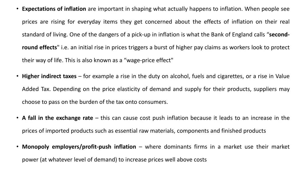 expectations of inflation are important