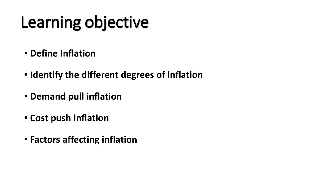 learning objective learning objective