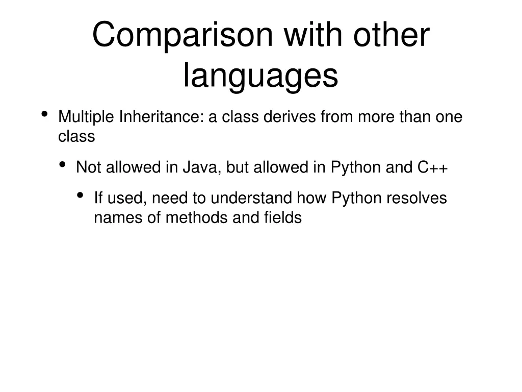 comparison with other languages multiple