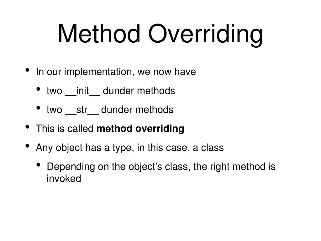method overriding