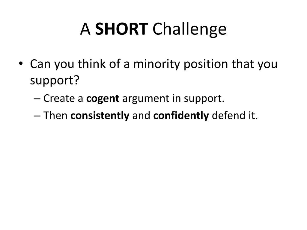 a short challenge
