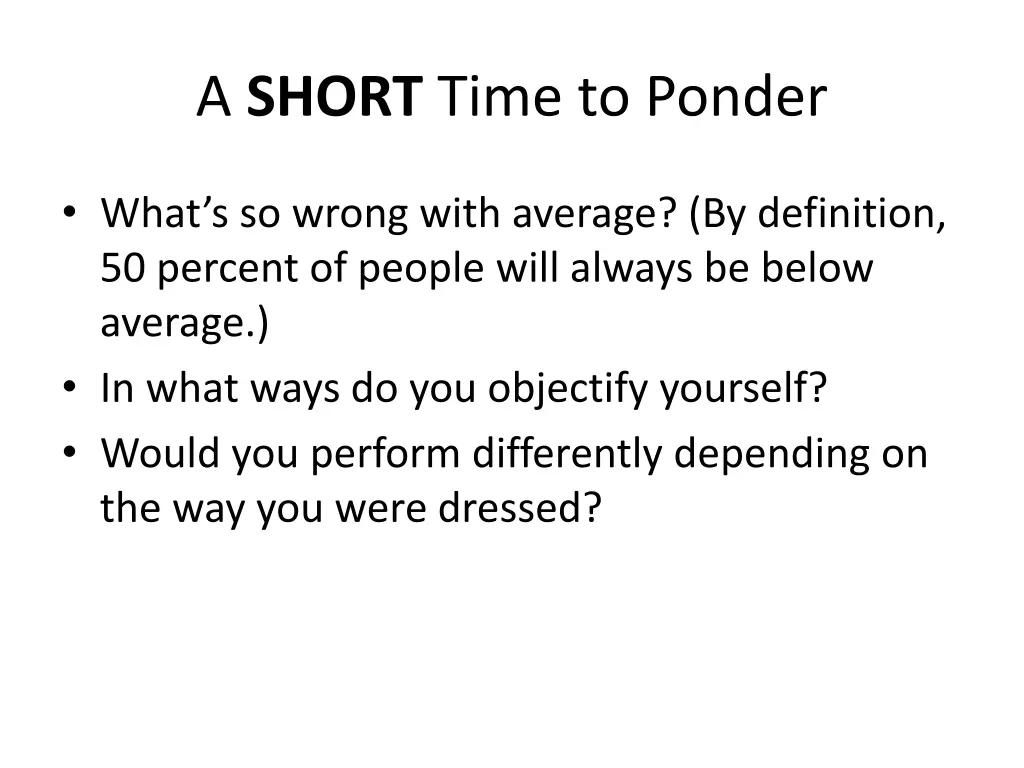 a short time to ponder 1