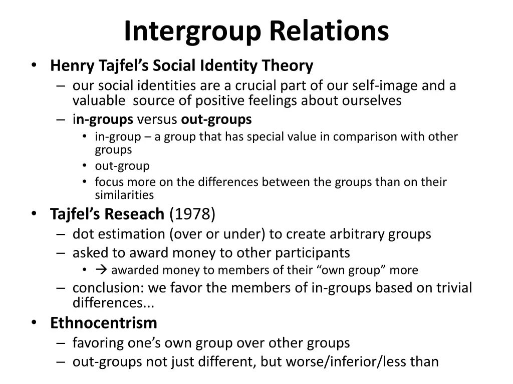 intergroup relations henry tajfel s social