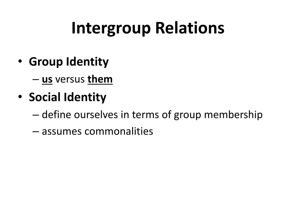 intergroup relations