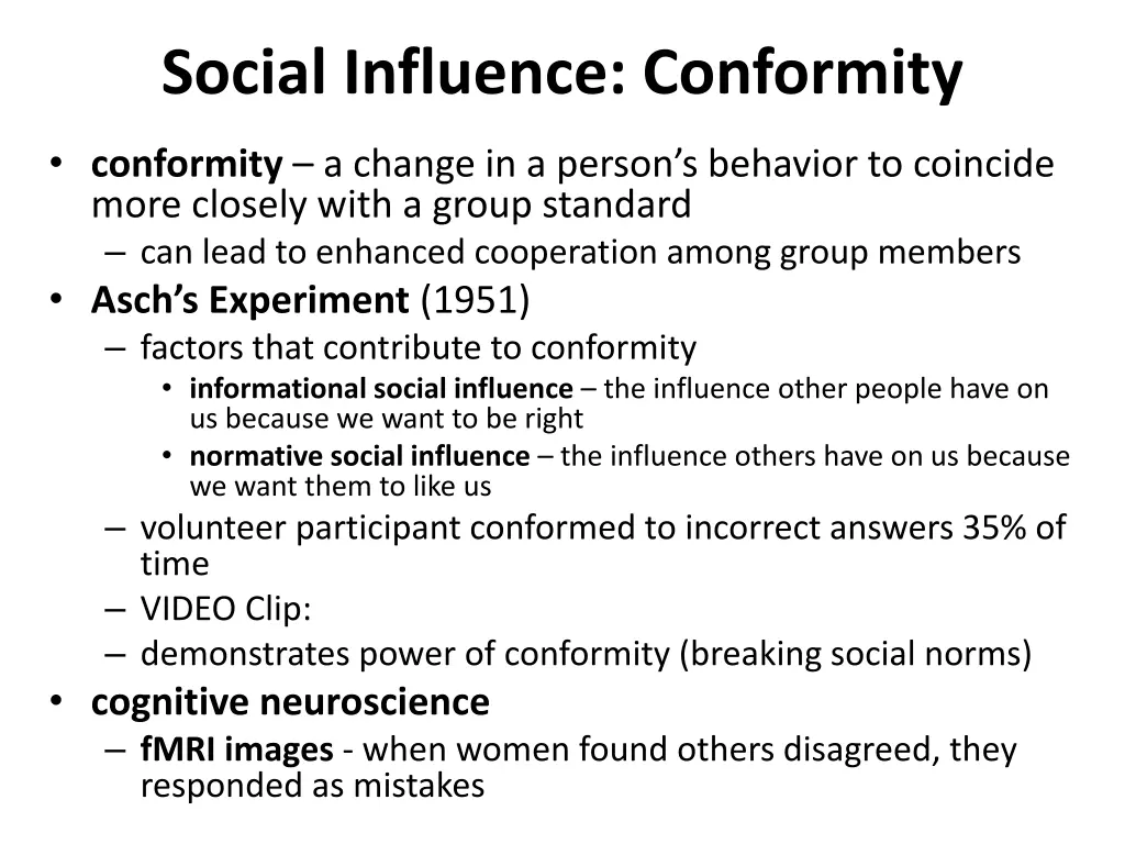 social influence conformity